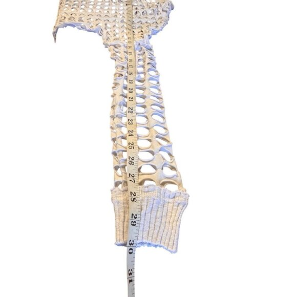 Pete Collection Open Weave White Long Sleeve Knit Sweater Top Women's Size XS - Picture 9 of 9